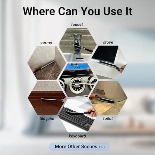 Crevice Cleaning Brush, 2026 New Multifunctional Gap Hard Bristled Grout Brush Tool for Scrub Small Spaces, Kitchen, Toilet, Bathroom, Corner, Grout, Sink, Window Tracks, Hinges, Tile(6pcs) - Thumbnail 5