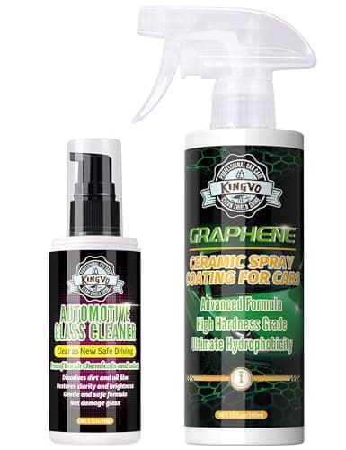 Kingvo Car Ceramic Coating, Car Spray Wax Graphene Polish Crystal Coating,Windshield Washer Fluid Window Cleaner Detailing Supplies Automotive Kit