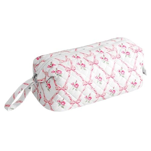 YATFRIK Quilted Hair Tools Travel Organizer Bag, Portable Carrying Case for Hair Dryer & Styling Tools, Cute Travel Hairdryer Bag for Women