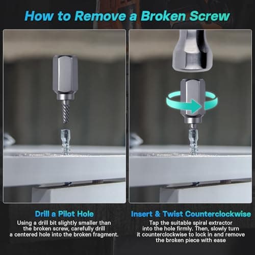 OSTTE 25Pcs Bolt Extractor Kit, Screw Extractor Set Hex Head, Multi-Spline Easy Out Bolt Extractor Tool, Removes Broken Stripped Screws Bolts, Cr-Mo - Thumbnail 5