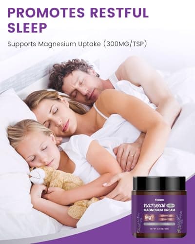 Fioraen Magnesium Lotion for Sleep, Magnesium Cream(300mg/tsp) for Muscle Relief, Magnesium Butter for Deep Hydration with Lavender Oil, Shea Butter, Vitamins E & D3, Gentle for Kid - Thumbnail 2