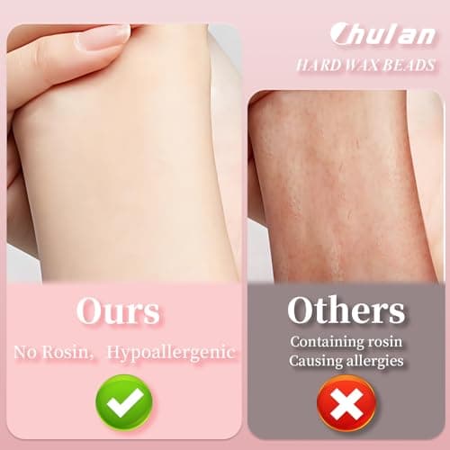 Chulan Wax Beads for Hair Removal-Sensitive Skin Formula-14.1oz Hypoallergenic Hard Waxing Bead for Face Body, Large Heart Professional Wax Beans for Coarse Hair, Brazilian, Bikini, Facial, Leg, Pink - Thumbnail 5