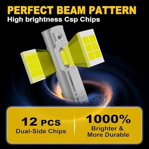 KIMLATAR H1 Fog Light Bulbs, 30000LM High Brightness 6500K Cool White, 80000+ Hours Lifespan, Canbus Ready H1 Bulb for Fog Lights/Daytime Running Lights, Pack of 2 - Thumbnail 5