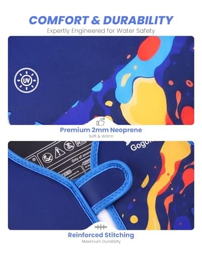 Gogokids Swim Vest for Toddler & Kid 1-2-3-4-5, Adjustable Buoyancy Swimming Vest for Kid Learn to Swim, Toddler Floaty with Removeable Floats and Dual Safety Straps Buoyancy Aid for Pool Beach Puddle - Thumbnail 4