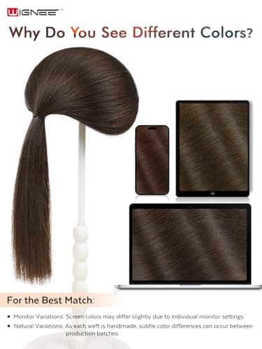 WIGNEE OVO Brown Hair Extensions – 20 Inch, 100% Remy Human Hair, Dual Hand-Tied Double Invisible Weft, Micro Beaded Sew-In, Glueless, Seamless Soft Silky Hair Extensions - Thumbnail 6