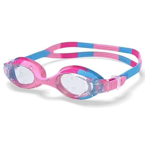 Aegend Swim Goggles for Kids Age 3-8 Anti-Fog Clear Vision Full Protection Goggles Perfect for Toddler Swimming (Pink-1 Pack) - Image 1