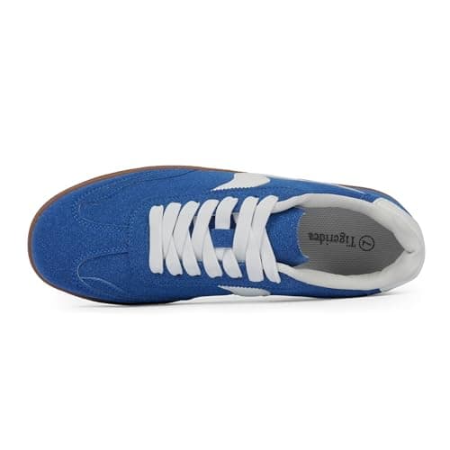 Tigeridea Sneakers for Women Business Casual Blue Blue Tennis Shoes Comfortable Lace up Slip on Women's Fashion Sneakers Size 8.5 - Thumbnail 6