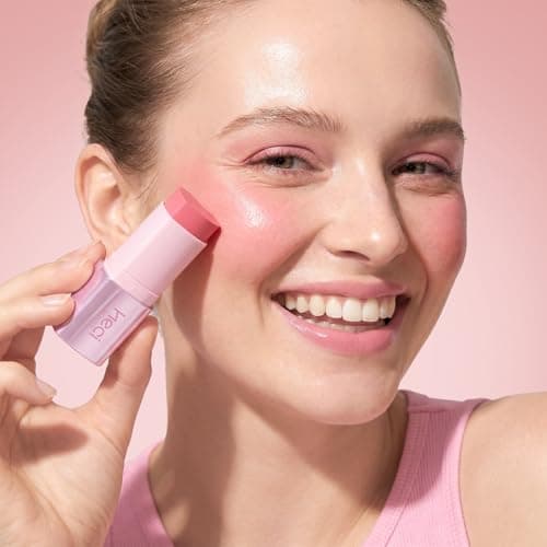 Blush Stick, Cream Blush for Cheeks & Lips, Easy to Blend, Heart-Shaped Soft Shimmer Finish, Natural Dewy Glow, Buildable Color, Long-Lasting, Travel-Friendly, SWEETIE, 0.25 oz - Thumbnail 5