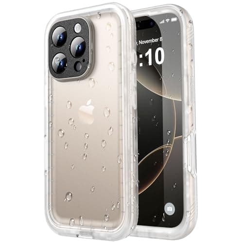 SPORTLINK for iPhone 16 Pro Max Case - IP68 Waterproof Military Protective Full Body Heavy Duty Shockproof 360 Sealed Dustproof with Screen Protector Cover for i Phone 16 Pro Max 6.9" Frosted Clear