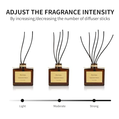 Aeeteek Reed Diffuser, Eucalyptus & Citrus Scented Oil Diffusers for Home with Dried Flowers, 3.4 Fl Oz Essential Oil Diffuser for Bathroom, Elegant Fragrance for Room Decor - Thumbnail 4