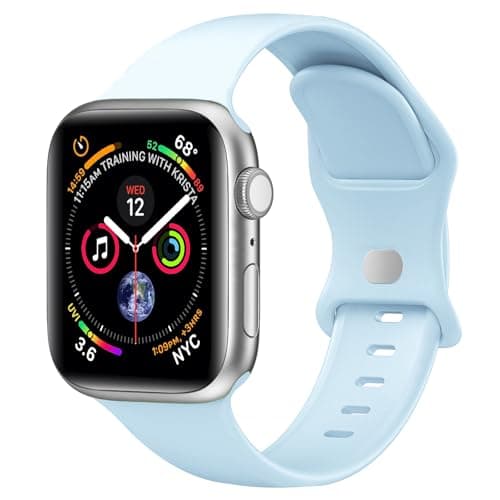 Sport Band Compatible with Apple Watch Bands 40mm 38mm 41mm 42mm 44mm 45mm 49mm for Women Men,Soft Silicone Waterproof Replacement Strap for Apple Watch Series 11 10 9 8 7 6 5 4 Ultra 3 2 1 SE - Image 1