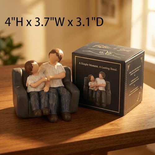 Dzpsoon Dad Gifts from Son Wife, Fathers's Day Dad Gifts for Men Husband & Grandpa Fist Bump Figurines, Birthday Gift Office Desk Decor Bookshelf Decorations - Thumbnail 4