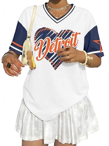 Baseball Jersey Women Baseball Mom Shirt Funny Baseball Team Graphic Shirts Casual Game Day Fan Short Sleeve Tee Tops - Image 1