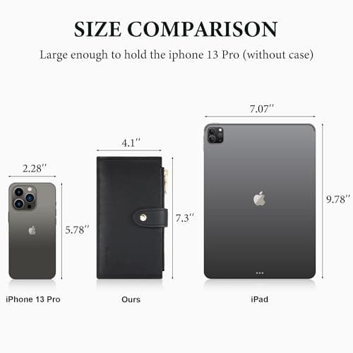 Travelambo Leather Wallets for Women Slim RFID Blocking Bifold Credit Card Holder Wallet - Thumbnail 2