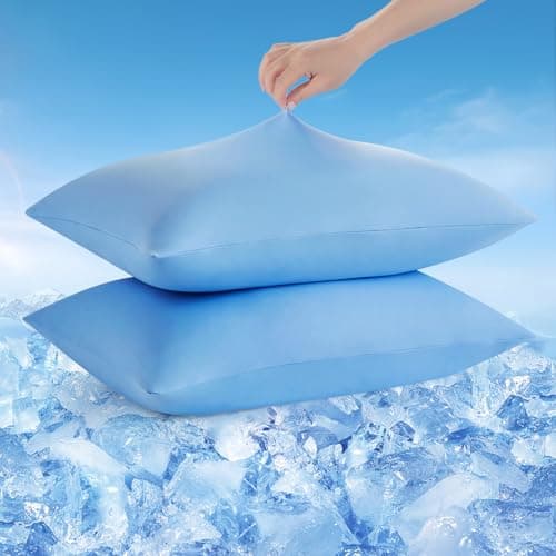 Avolare Cooling Pillow Cases Queen Size Set of 2,Arc-Chill 3.0 Cool Pillowcases for Hot Sleepers(Q-Max>0.5),Breathable&Stretchy Fabric,Softer Than Silk,Zipper Pillow Cases,Blue - Image 1