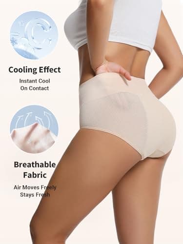 Loswie Breathable ZeroLeak Incontinence Underwear For Women, Period Underwear Heavy Flow, Menstrual Leakproof Teens Ladies Quick Dry Postpartum High Waisted Panties - Thumbnail 3