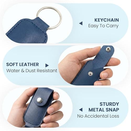 2-Pack PU Leather USB Flash Drive Case with Keychain, Anti-Lost Thumb Drive Holder Sleeve, Portable Memory Stick Storage Pouch Organizer, Protective USB Stick Cover for Laptop Bag & Key(Case Only) - Thumbnail 3