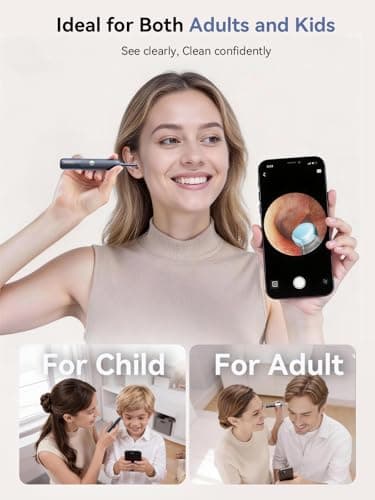 Ear Wax Removal Tool Camera: ZERONDER I35R Ear Cleaner with Flexible Ear Camera Otoscope - Visual Ear Pick Tweezers Wax Remover - Ear Cleaning Kit for Family - Thumbnail 2