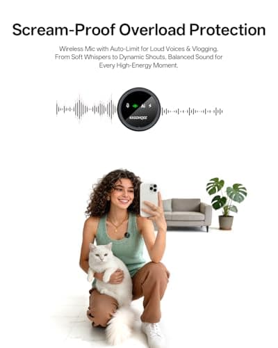 KASOHQEE Wireless Lavalier Microphone for iPhone 16/15/14/13, iPad & Android, Magnetic Clip-on Mini Mic with Charging Case,30H Playtime Plug-Play Lapel Lavalier Mic for Vlog TikTok, AI Noise Reduction - Thumbnail 4