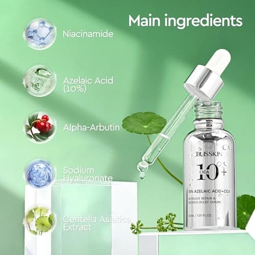 10% Azelaic Acid Serum Redness Soothing Face Serum with Niacinamide & Centella Asiatica Hydrating Acne Treatment for Sensitive Skin Azelaic Acid Formula Centella Asiatica CICA Facial Serum Skin Care - Thumbnail 2