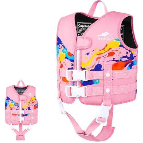 Gogokids Swim Vest for Toddler & Kid 1-2-3-4-5, Adjustable Buoyancy Swimming Vest for Kid Learn to Swim, Toddler Floaty with Removeable Floats and Dual Safety Straps Buoyancy Aid for Pool Beach Puddle - Image 1