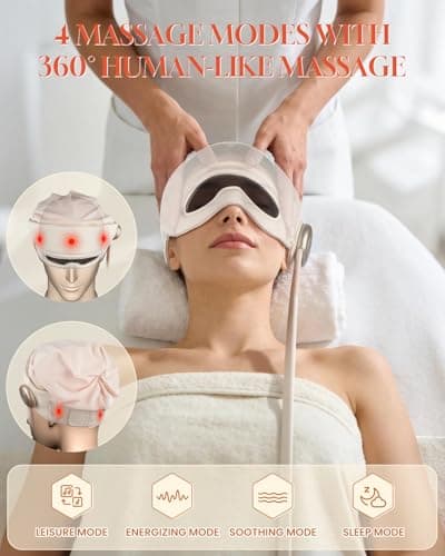 LovHomdecr Electric Head Massager, White Noise Aids Sleep Eye Massager with Heat - Thumbnail 3