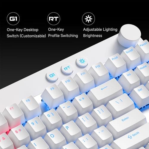 MCHOSE Mix 87 TKL Wired Gaming Keyboard Magnetic Switch Hall Effect Keyboards Rapid Trigger SOCD 8K Polling Rate Volume Knob Adjustable Actuation Point RGB Lighting HotSwap Black Apollo Switch - Thumbnail 4