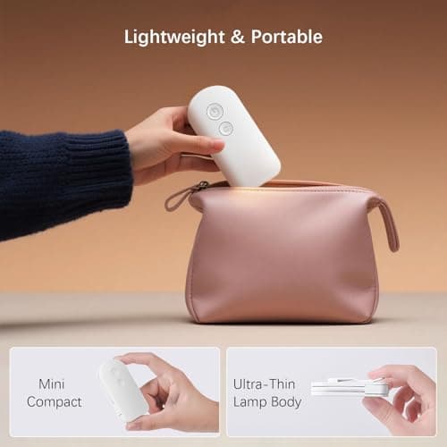 Choudao Rechargeable Book Light, Portable Reading Light,Pink - Thumbnail 5