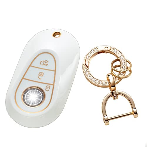 RUABIBAN for Mercedes Benz Key Fob Cover, Key Case Protection Fit for 2020 2021 2022 S Class/G Class/E Class