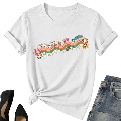 Special Education Teacher Shirt for Women-Sped Teacher Short Sleeve Progress is Not Linear Graphic Tees - Image 1