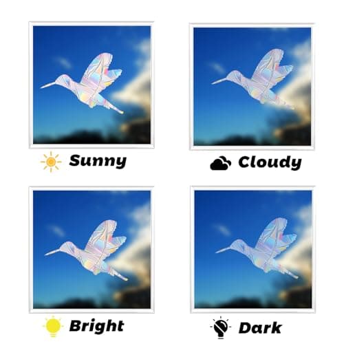 72 Pcs Window Decals to Prevent Bird Strikes - Anti-Collision Window Stickers for Birds, Rainbow Window Clings for Glass Windows, Reusable Static Clings for Bird Window Deterrent, No Glue Needed - Thumbnail 4