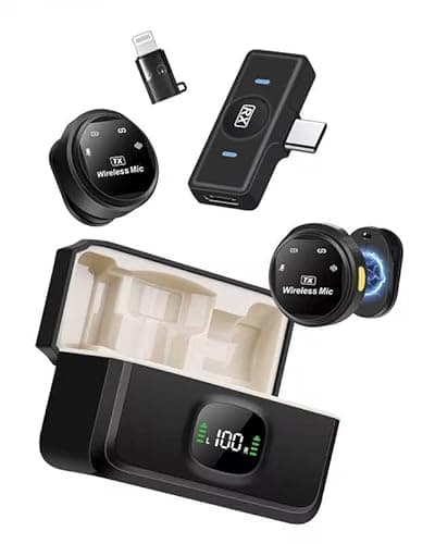 HOMEPAC Mini Microphone for iPhone,Wireless Microphone with AI Noise Cancellation, Plug & Play, Up to 24-Hour Total Use with Charging Case, Ideal for TikTok, YouTube, Vlogging & Live Streaming - Image 1