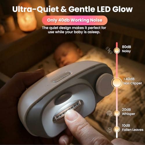Electric Nail Clipper, Upgraded Electric Nail File with Adjustable Speeds, Automatic Nail Trimmer with LED Light & Storage, Safe for Baby Kids Adults Seniors, Gifts for Women Men Mom Senior - Thumbnail 4