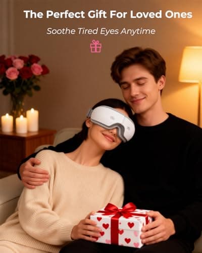 SKG Eye Massager with Heat & Music, Valentine's Day Gifts for Her Him, Foldable Sleep Mask for Migraine & Eye Strain, 5 Massage Modes for Tired Eyes Relax, Birthday Gifts for Dad, Mom, Men, Women - Thumbnail 2