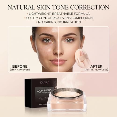 Waterproof Setting Powder, Translucent Powder Setting Powder, Loose Powder Makeup for Oil Control, Sweat Proof Long Lasting Matte Finish for All Skin Makeup - Thumbnail 4