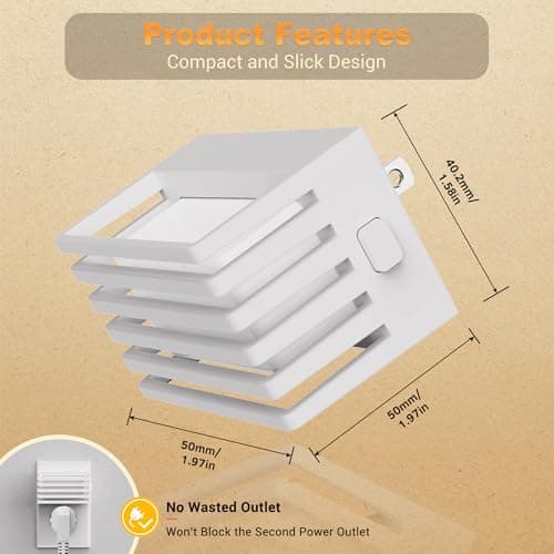 JandCase Amber Night Light, Night Lights Plug into Wall with Dusk to Dawn Sensor, Dimmable Plug in Night Light, Adjustable Brightness, [2 Pack] Amber Nightlight for Bedroom Bathroom Hallway - Thumbnail 6