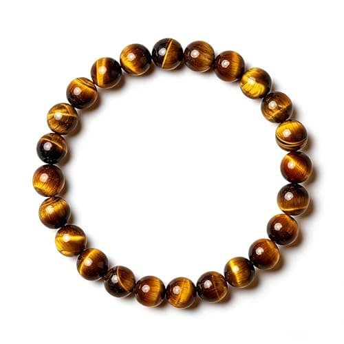 ANNIE WU Natural Tiger Eye Beaded Bracelet, 8mm Tiger Eye Stone Bracelet for Men Women, Golden-Brown Tiger Eye Crystal Bracelet with Comfort Stretch, Protection & Confidence Energy Talisman, Gift Box Included - Image 1