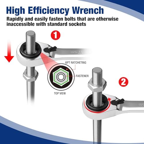 WORKPRO 7-Piece 3-in-1 Reversible Ratchet Wrench Set, Metric 8mm to 17mm, 6PT & 12PT & Open-End Wrenches, 72-Teeth Ratcheting Combination Wrench with Rolling Pouch - Thumbnail 6