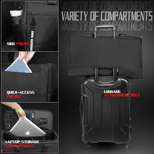 Sneaker Bag for Travel/Sneakerhead gift/Outdoor Sports Bag/, A Multi-functional Travel Duffel Bag with 3 Adjustable Dividers, & Shoulder Strap,Made of Nylon, by Krone Kalpasmos-Black - Thumbnail 3