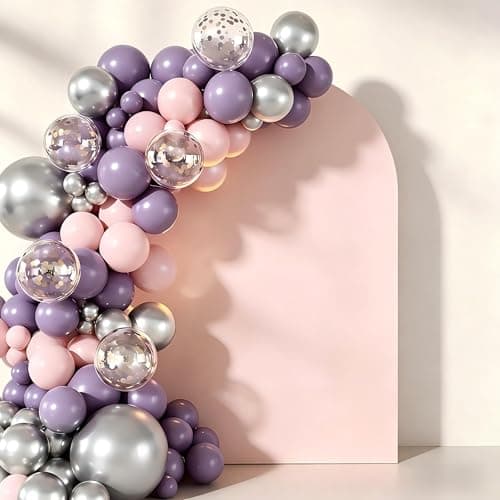 Butterfly Balloon Garland Arch Kit, 160 Pcs Pink Purple Silver Gold Confetti Balloons for Lavender Valentine Wedding Baby Shower Garden Girls Women Birthday Party Decorations - Thumbnail 5
