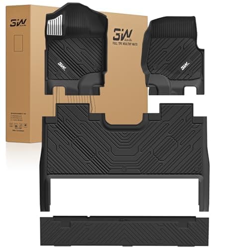 3W Floor Mats (with Metal Pedals) & Box Mat Fit for Ford F-150 2015-2026 & F150 Lightning 2022-2025 SuperCrew, TPE All Weather Car Mats Custom Fit Accessories