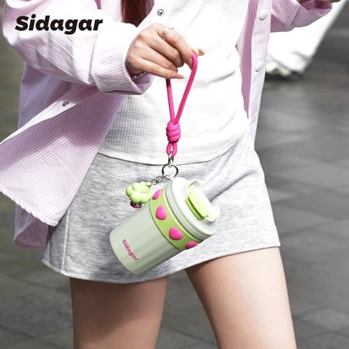 SDGA+ 12 oz Travel Coffee Mug Spill Proof Leak Proof, Stainless Steel Thermal Coffee Cup with Lid, Resuable Cup for Hot and Cold, Portable Tumbler for Women, Minty Matcha - Thumbnail 6