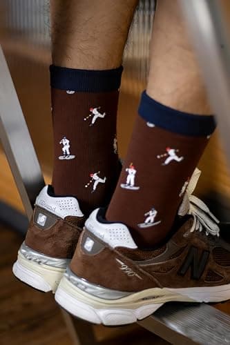 Frepstudio Funny Baseball Socks for Men 2 Pairs Set- Baseball Mad Novelty Socks Gift for Teen Boys Husband Dad, Christmas Birthday Valentines Father’s Day Gifts-,Size 9-12 - Thumbnail 2