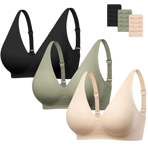 Angelhood Deep V Bras for Women Comfort Wireless Bralettes Adjustable Seamless Plunge Bras - Image 1