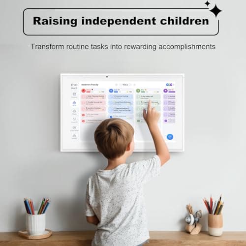 Digital Calendar, 15.6 Inch Wall Planner Electronic Calendar&Chore Chart,1080P Full HD Interactive Touchscreen Smart Touchscreen Interactive Display for Family Schedules – Wall Mount Included, Great for Organizing Your 2025-2026 White - Thumbnail 4