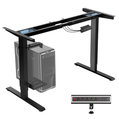 TOPSKY Dual Motor Electric Standing Desk Frame, Height Adjustable Sit Stand Base for Home Office, Fits Table Tops up to 70.8 x 31.5 Inch, 225 lb Capacity (Black, with CPU Stand) - Image 1