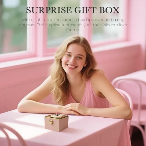 mountova Valentine’s Day Gift for Her，Creative Birthday Surprise Cake Box with a Built-in Surprise Button – birthday gift for girlfriends, mothers and grandmother (pink-2) - Thumbnail 4