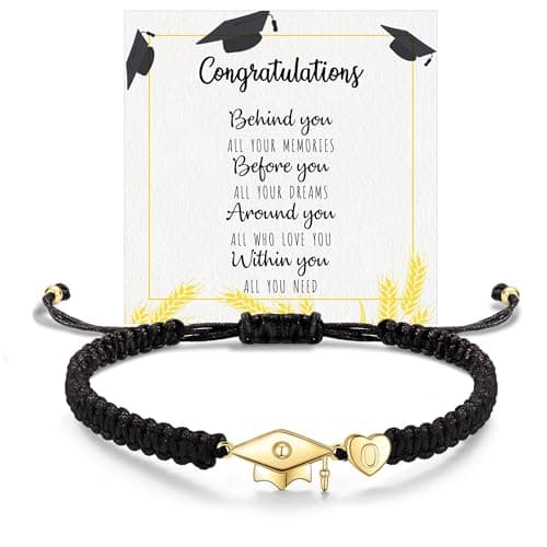 Btysun Preschool Graduation Gifts Initial Bracelet,Elementary School Graduation Gifts 5TH 8TH Grade Graduation Gift for Her Daughter Sister Bestie Letter O Bracelet - Image 1