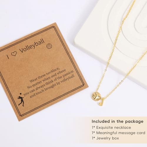 LUIOUS Volleyball Initial Necklace for Women - A-Z Letter Design, March Madness & Easter Gift, Cute Accessory for Volleyball Lovers (J) - Thumbnail 4