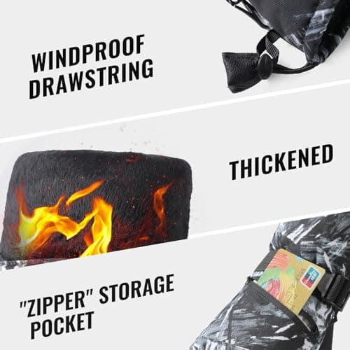 apaepr Ski Gloves, Waterproof and Breathable Snow Gloves for Cold Weather, Men & Women Boys and Girls (Camouflag Balck, Large) - Thumbnail 5